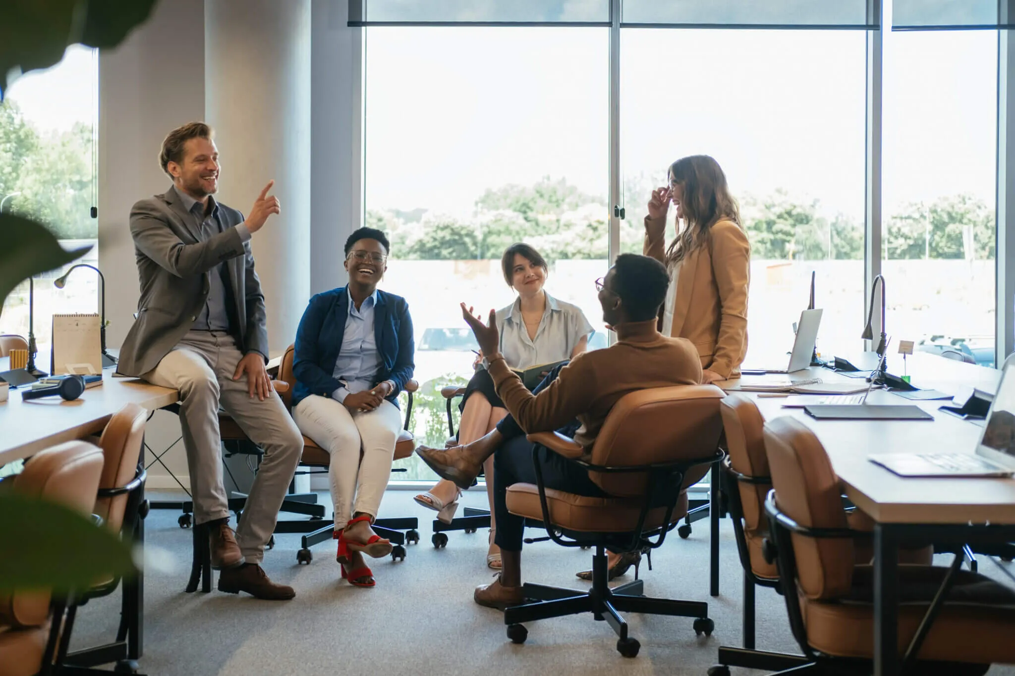 Large communal table during workshop session